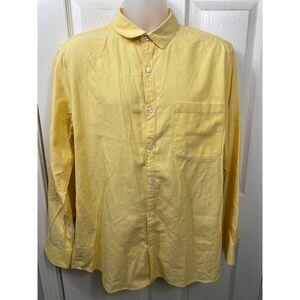 Scullers Luxury Oxford Yellow Men's Button Down Casual Dress Shirt Slim Fit L/44